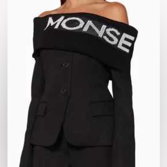Monse Black Logo Shawl Jacket - Picture 3 of 5